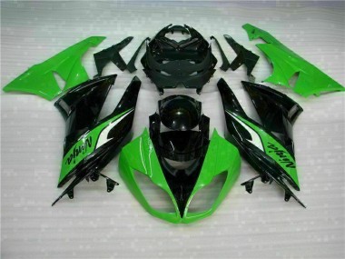 Best 2009-2012 Black Green Kawasaki ZX6R Bike Fairing Kit Canada