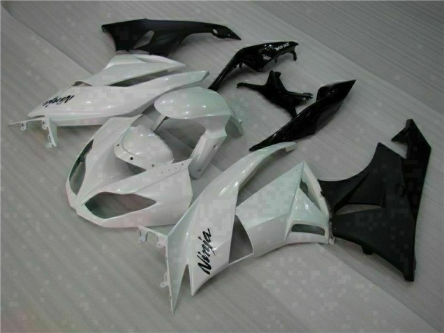 Best 2009-2012 White Black Kawasaki ZX6R Motorcycle Fairings Kits Canada