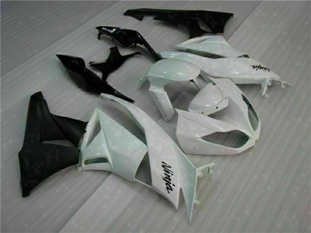 Best 2009-2012 White Black Kawasaki ZX6R Motorcycle Fairings Kits Canada