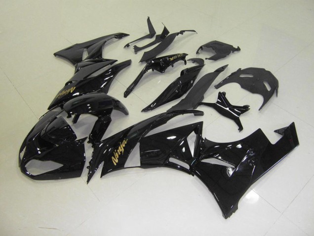 Best 2009-2012 Black with Gold Sticker Kawasaki ZX6R Motorbike Fairing Canada