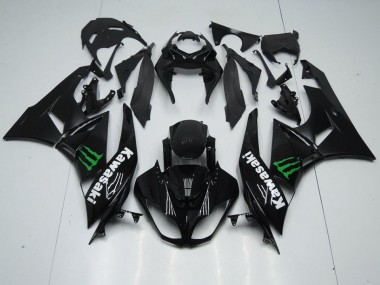 Best 2009-2012 Black with Monster Kawasaki ZX6R Replacement Motorcycle Fairings Canada