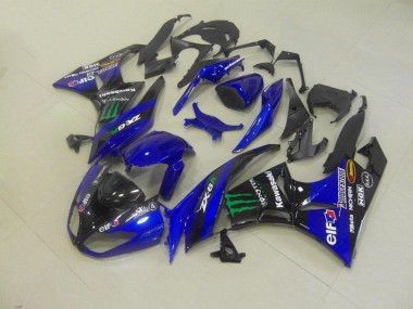 Best 2009-2012 Blue Monster Kawasaki ZX6R Bike Fairing Kit Canada