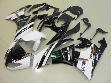 Best 2009-2012 White Monster Kawasaki ZX6R Moto Fairings Canada