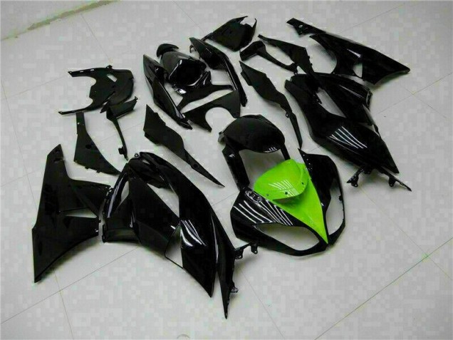 Best 2009-2012 Black Green Kawasaki ZX6R Moto Fairings Canada