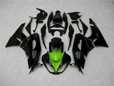 Best 2009-2012 Black Green Kawasaki ZX6R Moto Fairings Canada