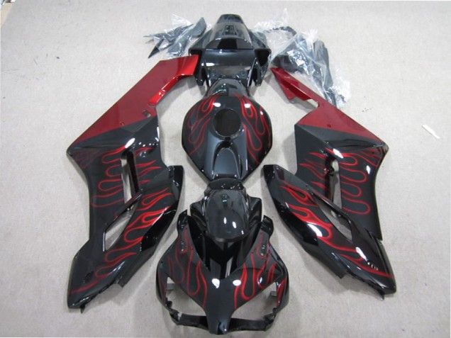 Best 2004-2005 Black Red Flame Honda CBR1000RR Bike Fairings Canada