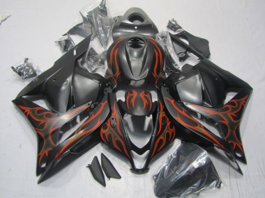 Best 2009-2012 Black Red Flame Honda CBR600RR Motorcycle Replacement Fairings Canada