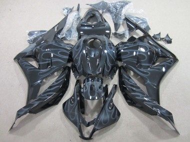 Best 2009-2012 Black Silver Flame Honda CBR600RR Motor Fairings Canada