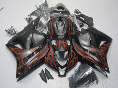 Best 2009-2012 Black Orange Flame Honda CBR600RR Motorcylce Fairings Canada