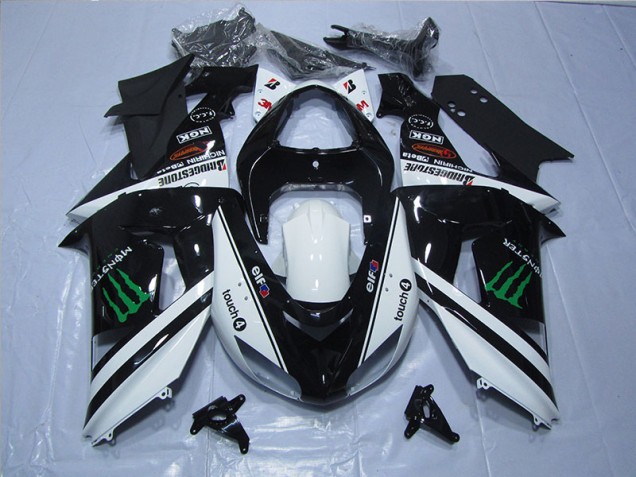 Best 2006-2007 Black White Touch4 Monster Kawasaki ZX10R Motor Fairings Canada