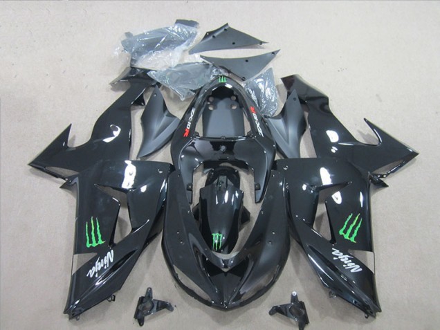 Best 2006-2007 Black Green Monster Ninja Kawasaki ZX10R Motorcycle Fairings Kit Canada