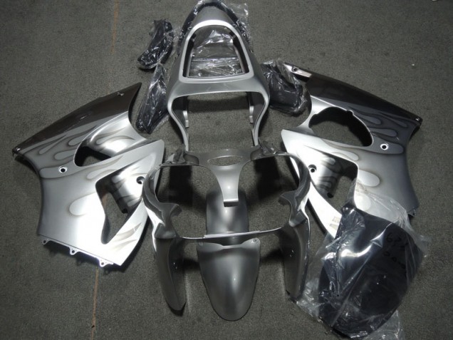 Best 2000-2002 Silver Flame Kawasaki ZX6R Motorcycle Fairing Kit Canada