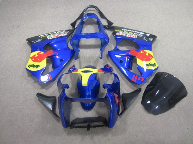 Best 2000-2002 Blue Red Bull Ninja Kawasaki ZX6R Motorcycle Bodywork Canada