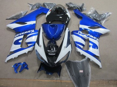 Best 2005-2006 Blue White Kawasaki ZX6R Replacement Motorcycle Fairings Canada