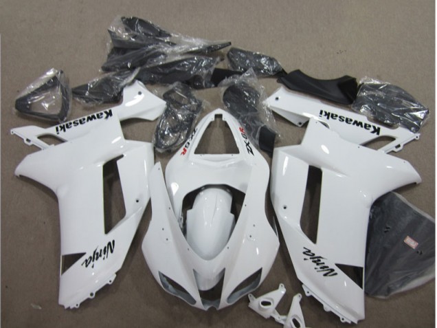 Best 2007-2008 White Kawasaki ZX6R Bike Fairings Canada