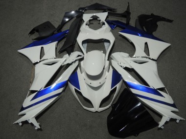 Best 2009-2012 White Blue Kawasaki ZX6R Motorbike Fairings Canada