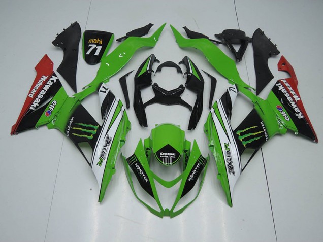 Best 2013-2018 Black Green White Monster Kawasaki ZX6R Bike Fairings Canada