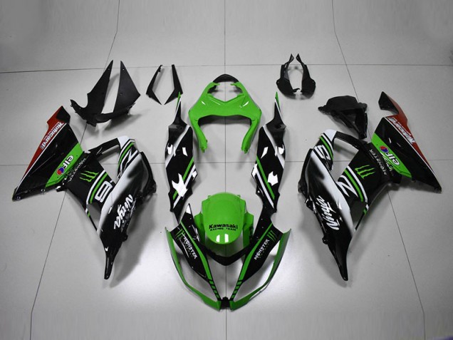 Best 2013-2018 Green Black White Kawasaki ZX6R Motorcycle Bodywork Canada