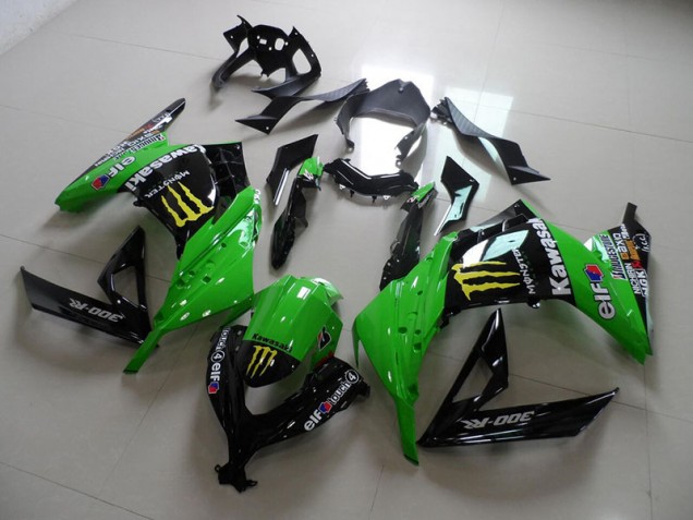 Best 2013-2016 Black Green Monster Kawasaki ZX300R Motorcycle Fairings Kits Canada