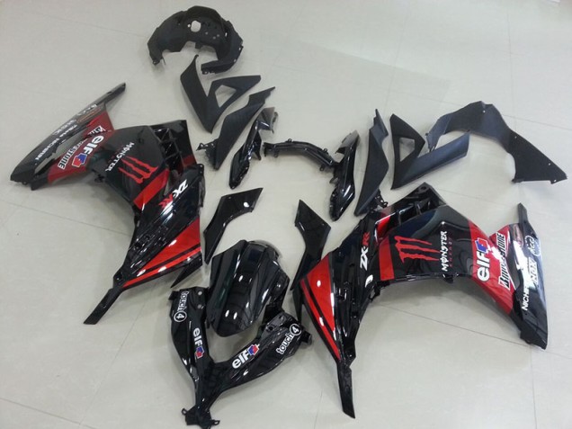 Best 2013-2016 Black Red Monster Kawasaki ZX300R Motorcylce Fairings Canada