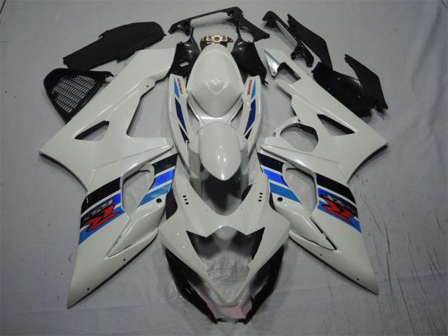 Best 2005-2006 White Blue Suzuki GSXR1000 Motorcycle Fairing Kits Canada