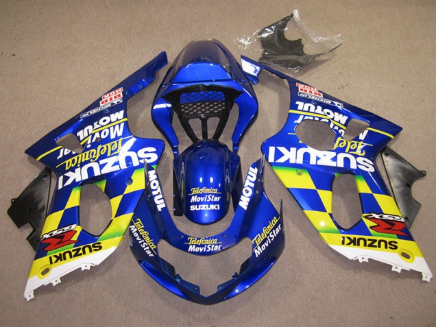 Best 2000-2002 Blue Yellow Telefumica Movistar Suzuki GSXR1000 Motor Fairings Canada