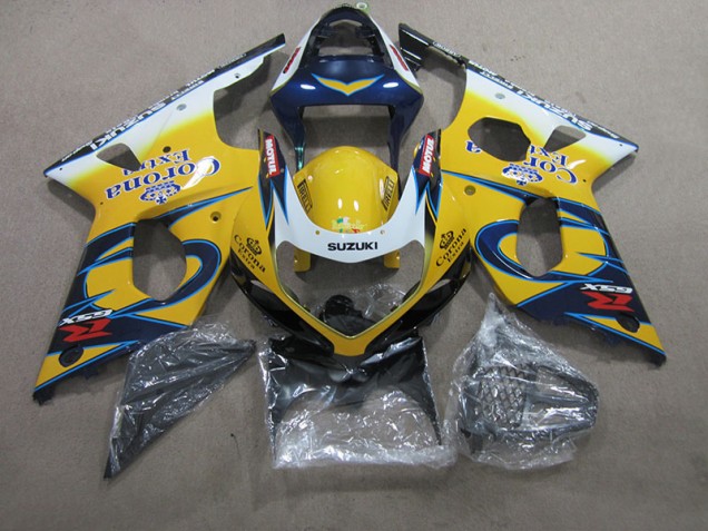 Best 2000-2002 Yellow Blue Corona Extra Suzuki GSXR1000 Motorcycle Fairings Kit Canada