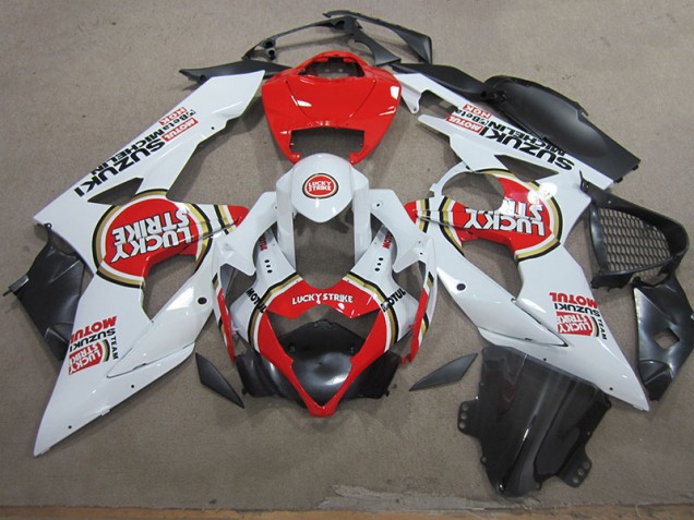 Best 2005-2006 White Lucky Strike Red Motul Suzuki GSXR1000 Motorcycle Fairings Canada