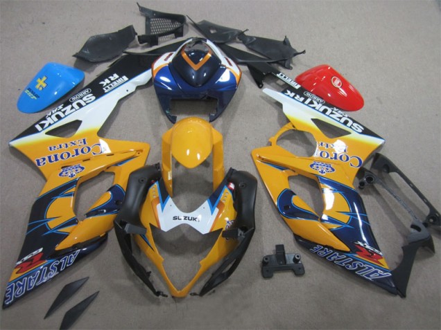 Best 2005-2006 Yellow Blue Corona Extra Suzuki GSXR1000 Moto Fairings Canada