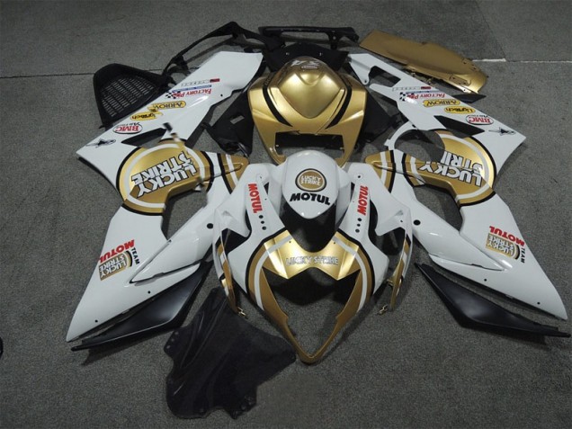 Best 2005-2006 White Gold Lucky Strike Motul Suzuki GSXR1000 Motor Fairings Canada