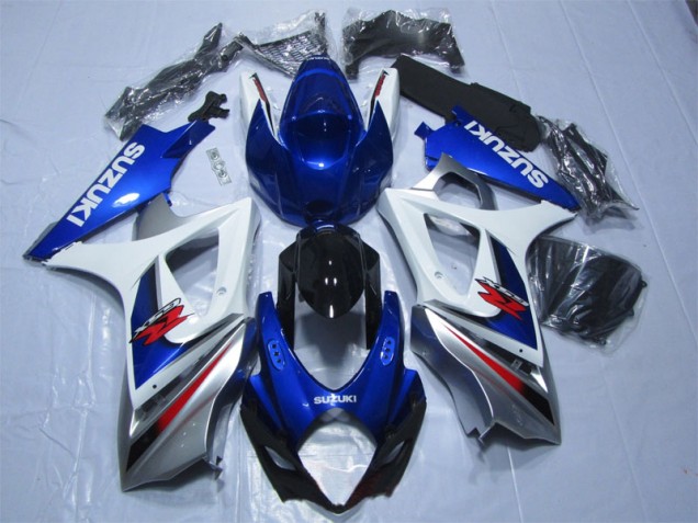 Best 2007-2008 Blue White Suzuki GSXR1000 Bike Fairings Canada