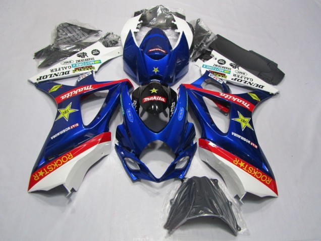 Best 2007-2008 Blue Red Rockstar Suzuki GSXR1000 Motorbike Fairing Kits Canada