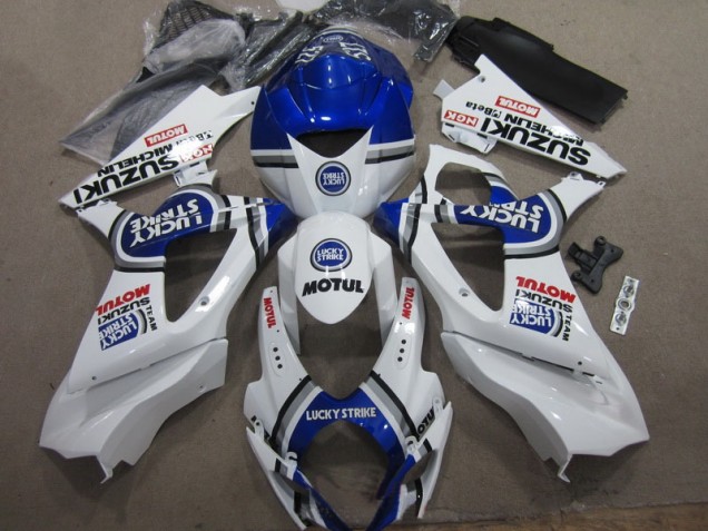 Best 2007-2008 White Blue Lucky Strike Red Motul Suzuki GSXR1000 Moto Fairings Canada