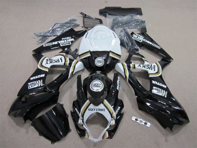 Best 2007-2008 Black Lucky Strike White Motul Suzuki GSXR1000 Bike Fairing Kit Canada