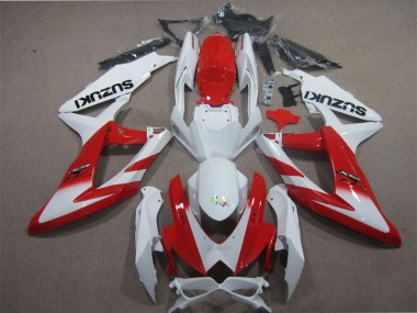 Best 2008-2010 White Red Suzuki GSXR600 Motorcyle Fairings Canada