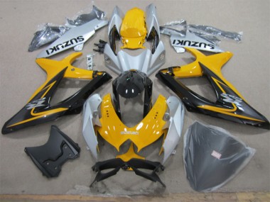 Best 2008-2010 Yellow White Black Suzuki GSXR600 Motorcycle Fairing Kits Canada