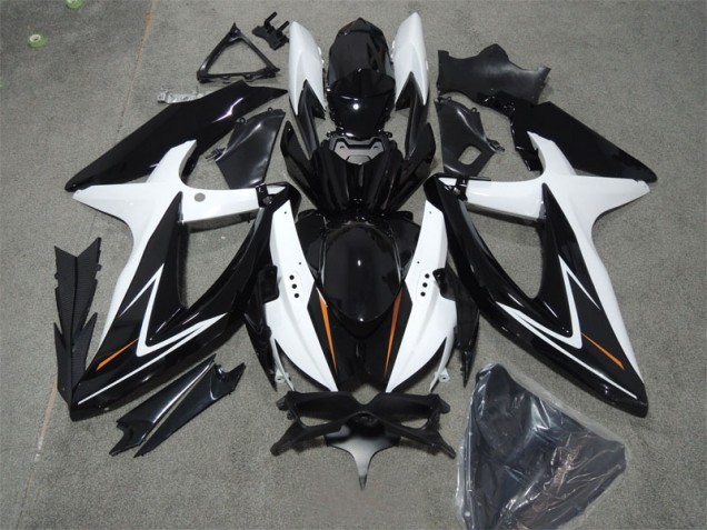 Best 2008-2010 Black White Suzuki GSXR600 Bike Fairings Canada