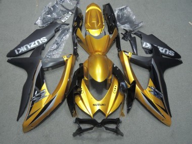 Best 2008-2010 Black Gold Suzuki GSXR600 Motor Bike Fairings Canada