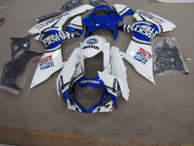 Best 2011-2021 Blue White Lucky Strike Motul Suzuki GSXR600 Motorcycle Fairings Kit Canada