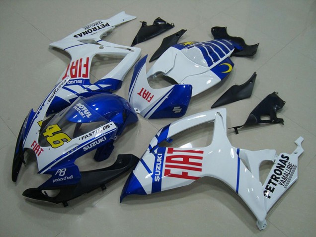 Best 2006-2007 White Blue Fiat 46 Suzuki GSXR750 Motor Bike Fairings Canada