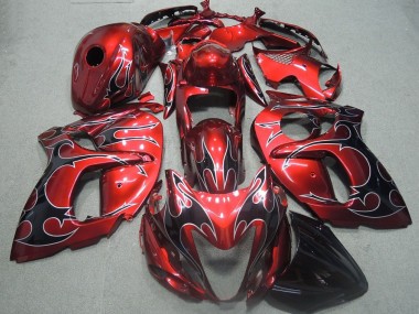 Best 2008-2019 Red Black Flame Suzuki GSXR1300 Hayabusa Motorcyle Fairings Canada