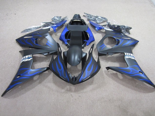 Best 2003-2005 Black Blue Flame Yamaha YZF R6 Moto Fairings Canada