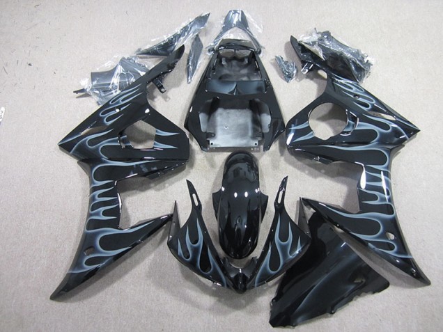 Best 2003-2005 Black with Flame Yamaha YZF R6 Motorcyle Fairings Canada