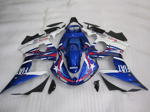 Best 2003-2005 Blue White Motul Fiat Yamaha YZF R6 Motorcycle Fairing Canada